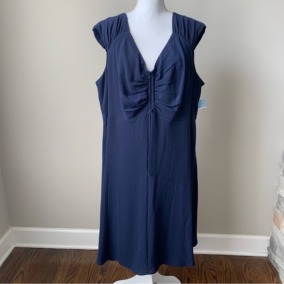 NWOT London Times Solid Blue Dress Size 20W - Picture 1 of 6